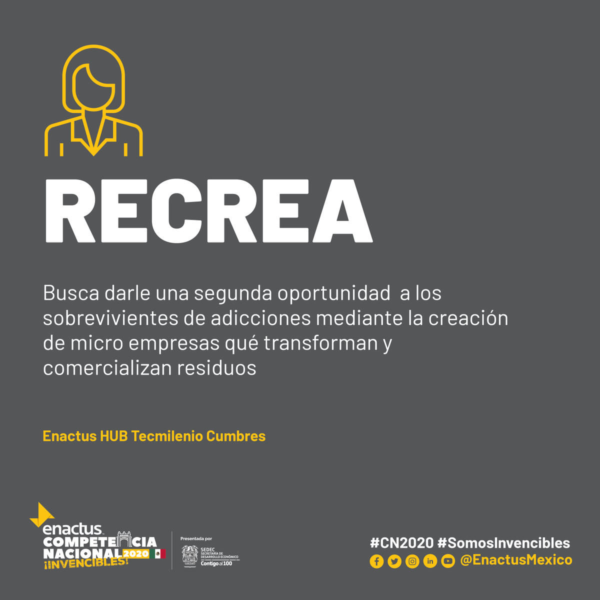 EnactusMexico's tweet photo. Recrea de Enactus Tecmilenio Cumbres brinda nuevas oportunidades 👷🏽‍♀️
#CN2020 #SomosInvencibles https://t.co/4Ddm6SSLgb