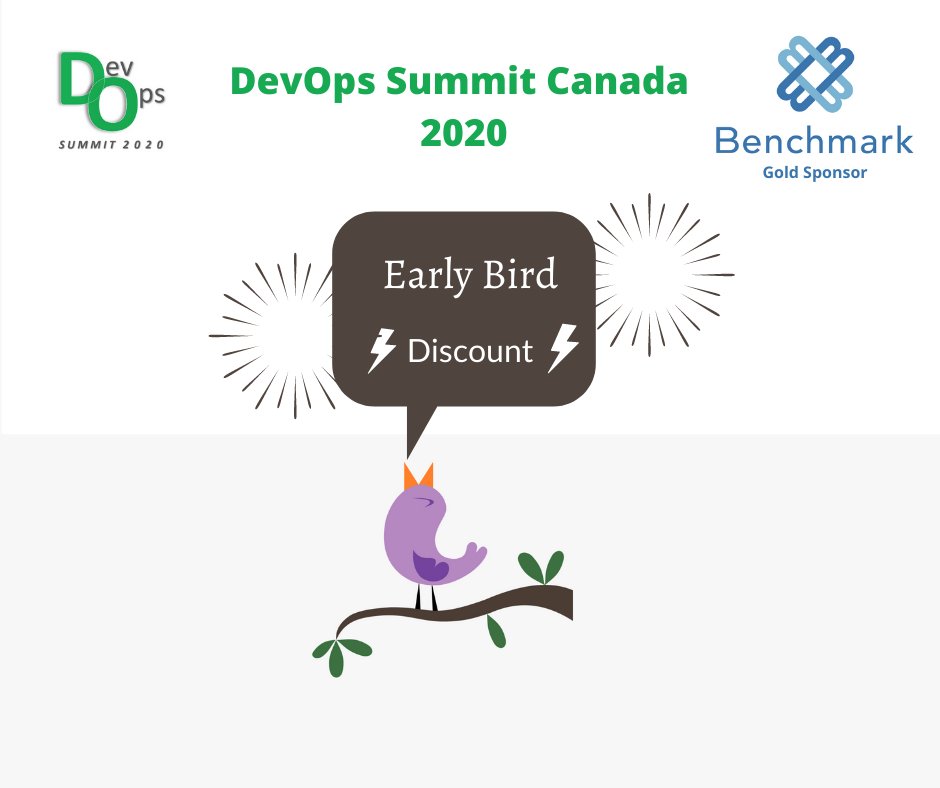 devopssc's tweet photo. DevOps Summit Canada 2020 @devopssc 
EARLY BIRD DISCOUNT. Get your ticket discount on tickets up to 30%.

REGISTER HERE: https://t.co/AqQSeKuPEb 

#devopssc #DOSO2020 #dosc #DevOps2020 #DevOps #DevSecOps https://t.co/k4VfgLKmnl
