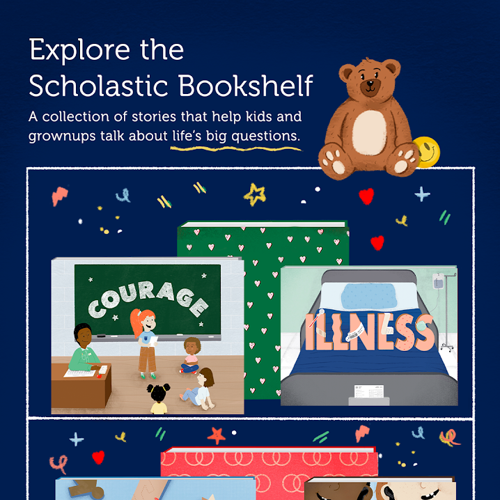 J_BehrensEditor's tweet photo. With the right story, you can help kids navigate life’s big questions. Check out the Scholastic Bookshelf on Instagram: https://t.co/TGhW7CrPY9 #ReadOn #Scholastic100 https://t.co/2Cm7LExqUJ