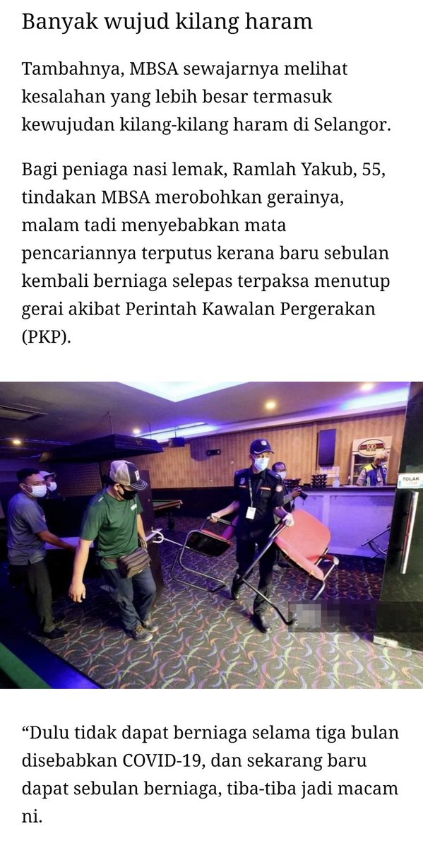 norazambudin's tweet photo. Yang disuruh ambil tindakan tempat judi haram, peniaga rokok seludup.

Yang di balas dendam, habis peniaga yang cari rezeki yang halal. Notis pun bagi short notis. 

'Ibarat esok nak kahwin, hari ni baru edar lad jemputan."

Just nak bagitahu MBSA, ur reputation is 👎🏼 https://t.co/v4brsftGtQ