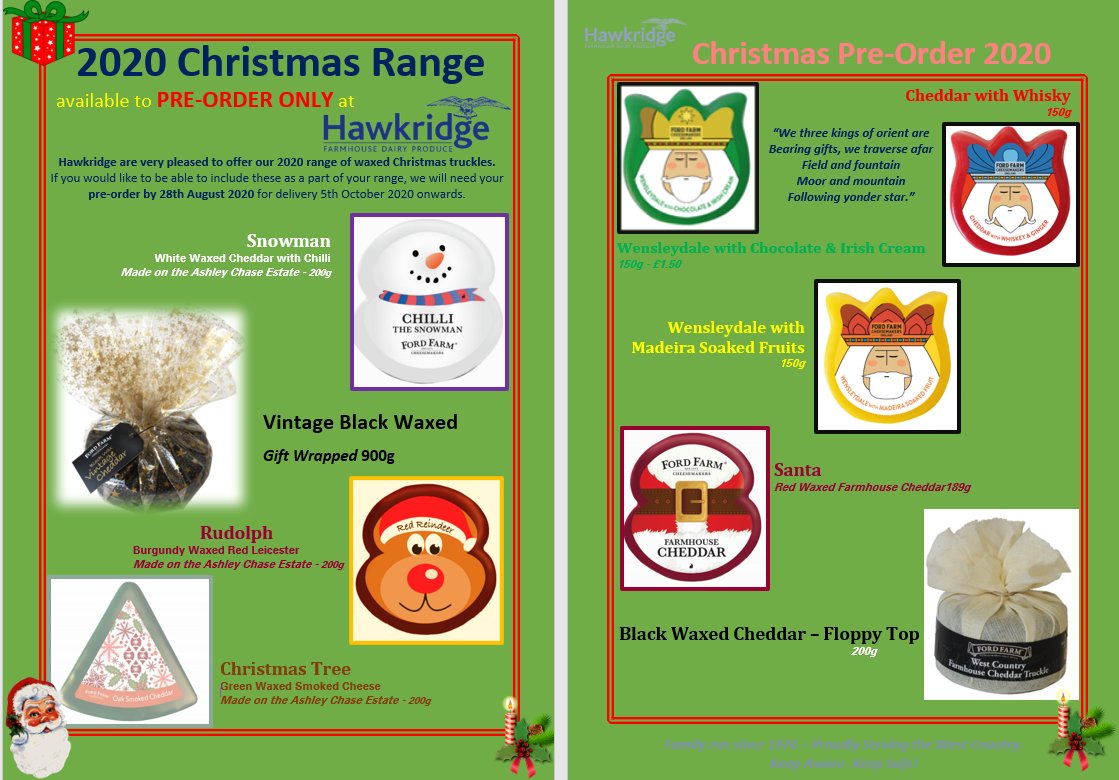 🌲🎅2020 Christmas wax truckles range These make a fantastic addition to any festive range in a variety of different shops, cafe's, butcher's, restaurant's and many other outlets! Pre-order by 28th August 2020 for delivery 5th October 2020 onwards. Order by calling☎️ 01363 884222