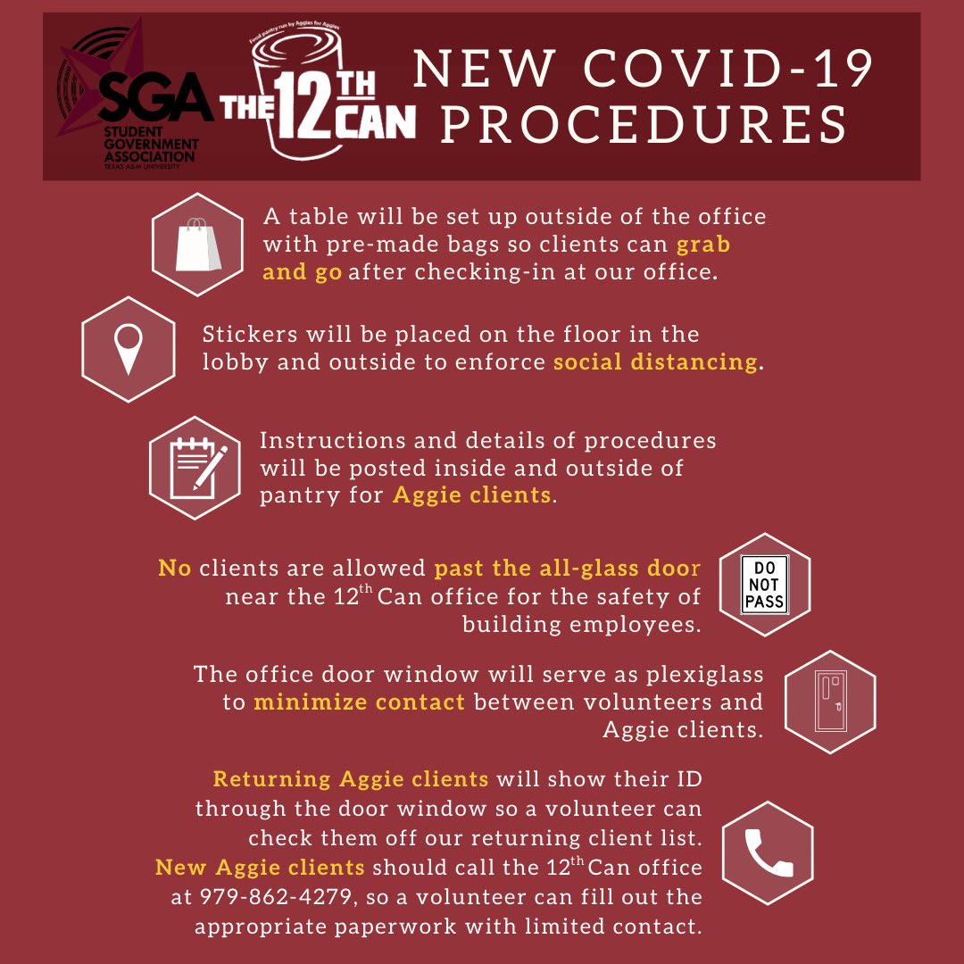 The12thCanTAMU's tweet photo. Please take note that we have moved back to our typical location. We also have changed our procedures in accordance to COVID-19 as elaborated in our slides. Any questions can be directed to 12thcan.director@gmail.com https://t.co/qVJdu8NDhC