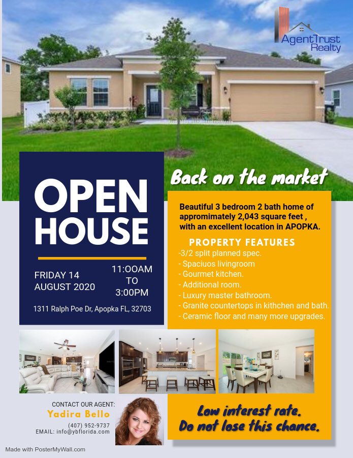 YB_Properties's tweet photo. Open house (Apopka) https://t.co/4sOVSs76DZ