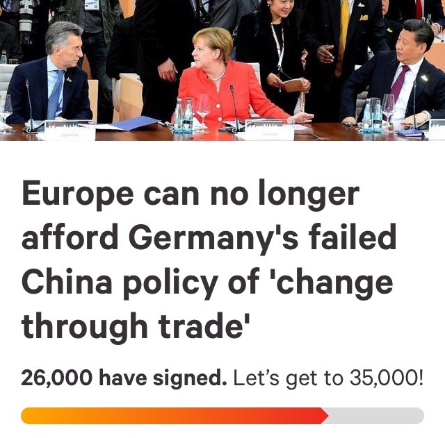 AMFChina's tweet photo. Our petition has hit the milestone of 26,000 signatories. I would like to thank you all for your great support! We have sent a powerful message to Chancellor Merkel. 

It is high time for the grand coalition government to abandon Germany’s ineffective and amoral China policy. https://t.co/Y2gH33qVqn