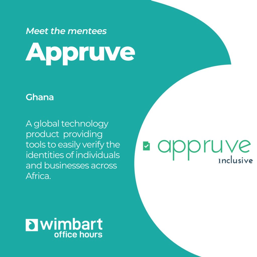 Wimbart's tweet photo. #WimbartOfficeHours
#MeetTheMentees
#Adiandbolga - Beauty
@getappruve - Identity verification
@gwaraafrica - Student Finance
#PRWorkshops #Finalists #WimbartPR #Tech #AfricanTech #Startups #B2BPR https://t.co/i9EmsnwrSZ