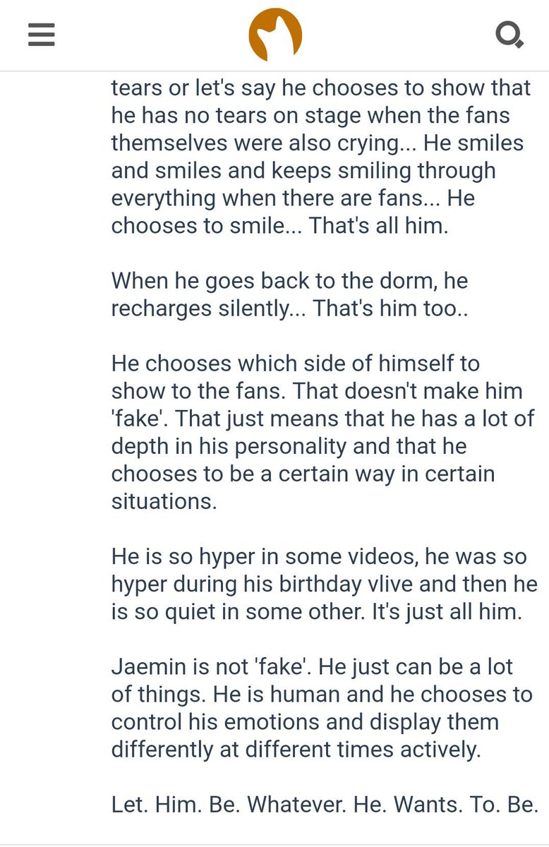 6. jaemin has a lot of depth to his personality and his character is quite complexplease read these if u have the time it beautifully words what jaemin’s like n addresses the misconception that he ‘acts fake’!  https://twitter.com/captainuwu/status/1196622220920942592