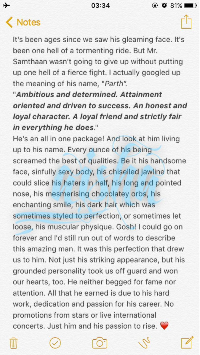 Struck in a boredom was simply scrolling my 'drive backup photos & I found this stuffAfter reading it,I realised...the love  #ParthSamthaan has received back then (2016-18) was unfilterly pure love It wasn't just a 'crushing on actor' thing..he was an Inspiration to many!!