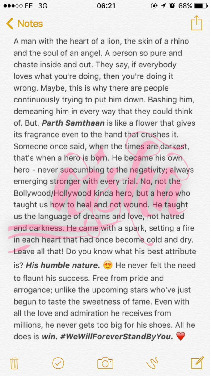 Struck in a boredom was simply scrolling my 'drive backup photos & I found this stuffAfter reading it,I realised...the love  #ParthSamthaan has received back then (2016-18) was unfilterly pure love It wasn't just a 'crushing on actor' thing..he was an Inspiration to many!!