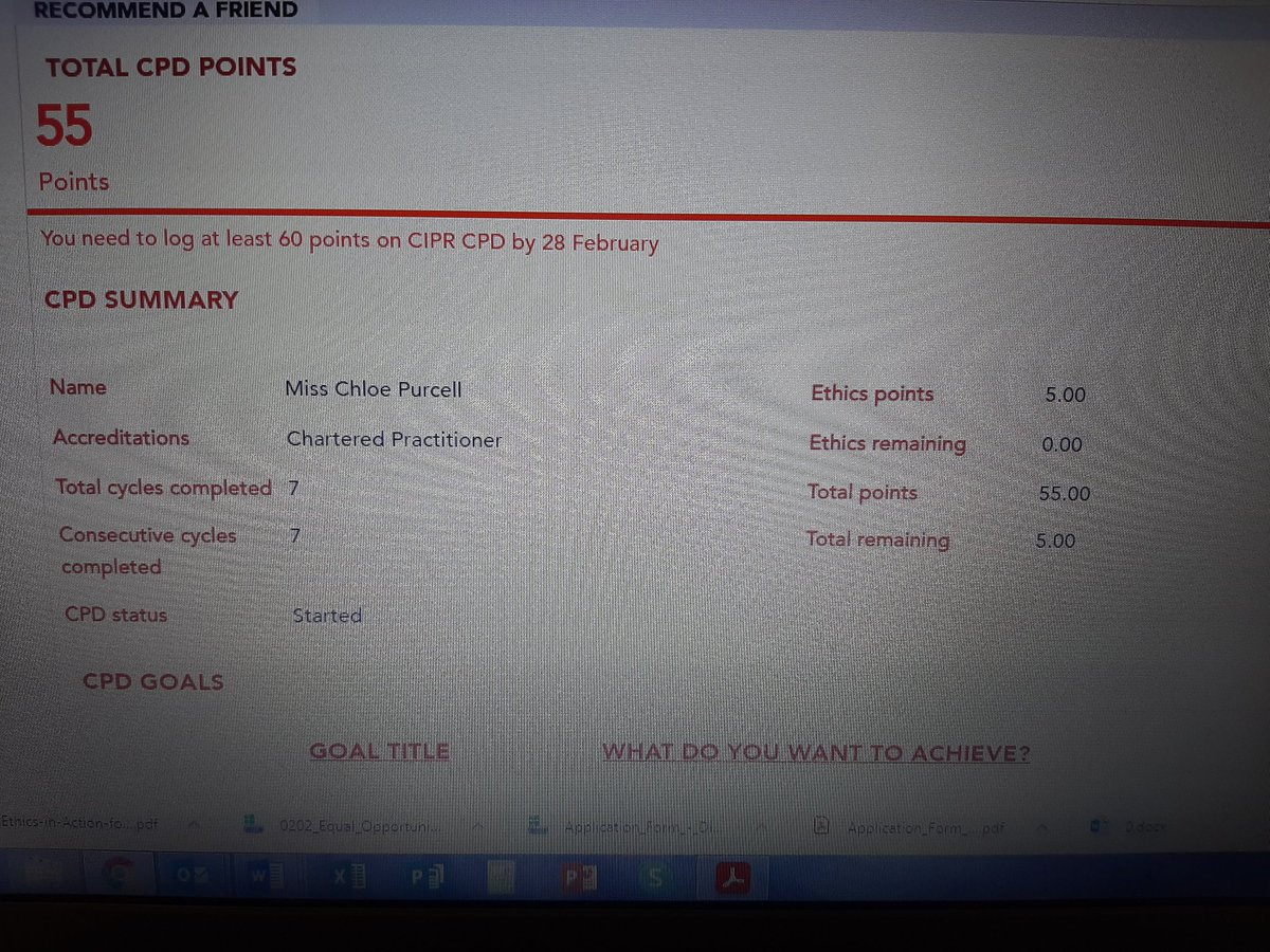 5 points left to complete this year's CPD. A situation that has never before occurred prior to January 31st! 😂 #CIPR #CPD #CIPRLearn
