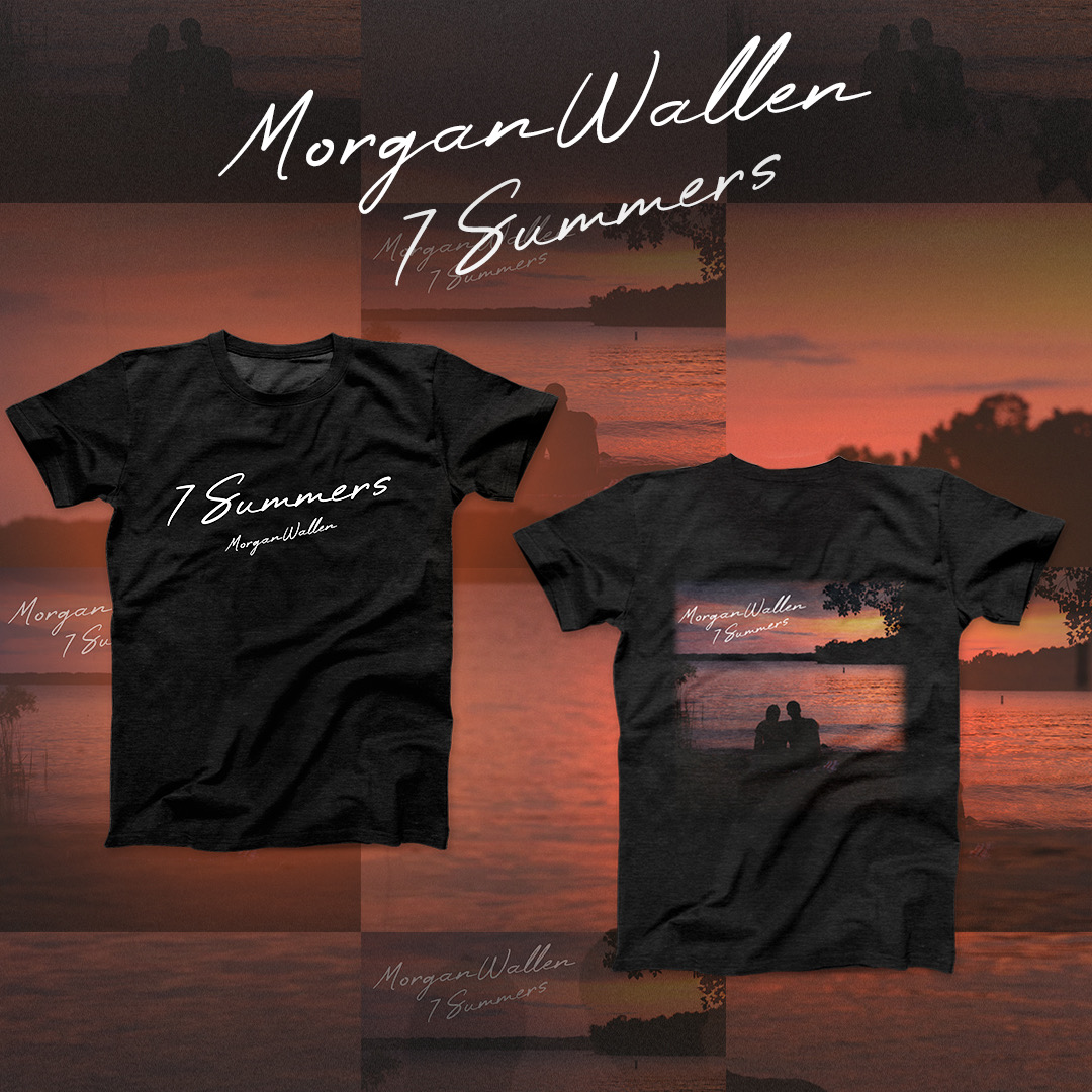 Got my song 7 Summers coming out this Friday so we decided to make a shirt to go along with it. Y'all can pre-order it now: linktr.ee/morganwallen