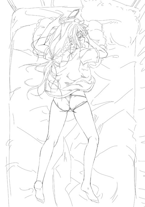 ベッドでスマホをいじっていて寝落ちしちゃったいろはちゃん。どんな可憐な美少女もだらしない姿になる。なる!
起きたとき体中が痛い。
#一人パンツの日
#マギレコ 