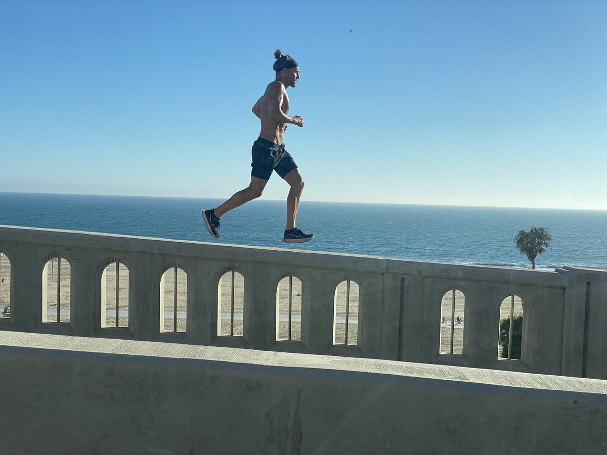 Casey's tweet photo. this guy was running full sprint down the handrail of the incline. the handrail is about 6 inches wide and the drop on the far side is severe (see second photo). https://t.co/amSa2yc1RB