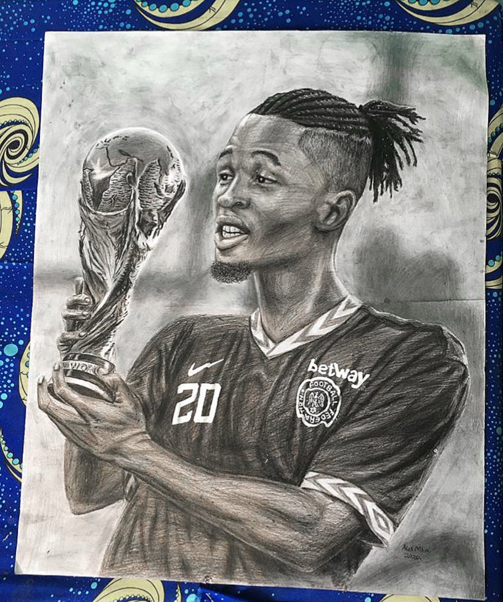 Earlier, his account was suspended causing his entry to be overlooked. It's been brought to our attention that he's gotten it back, so the 6th and final entry is from  @har_leks A drawing of  #BBLaycon as a footballer What say you? Check below to vote  #BETWAYFYI  #BBNaija