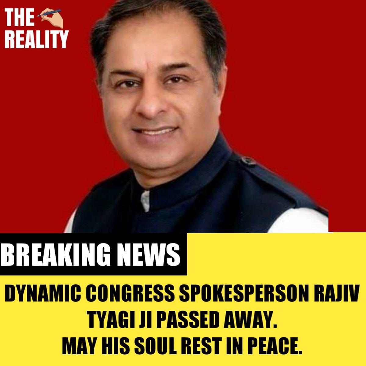 the_reality52's tweet photo. A very talented person has been snatched away by the cruel death. May his soul rest in peace  @RTforINDIA @INCIndia #rajiv_tyagi  Rajiv Tyagi https://t.co/dOpv2tBt88