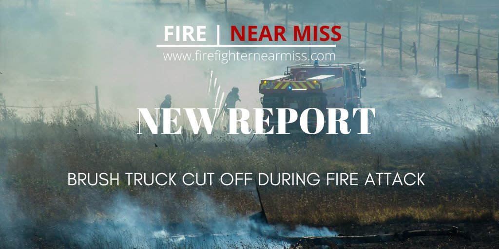FFNearMiss's tweet photo. While attacking a wildland-urban interface fire, a crew gets cut off. #firefighter #nearmiss #closecall 

https://t.co/tMP4yJnvfw https://t.co/kj4QRVV3w3