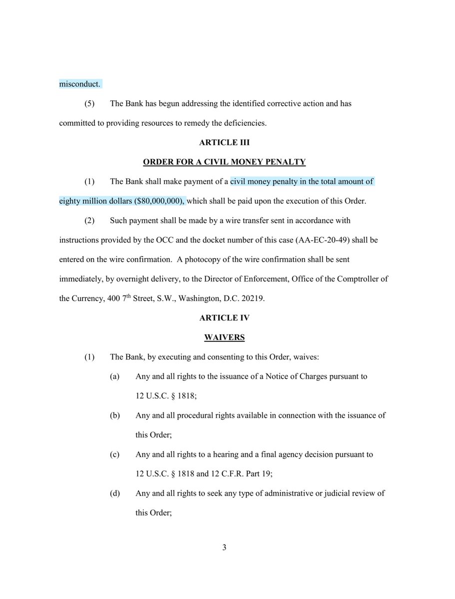 betcha you thought I forgotICYMI8/6  @CapitalOne“..OCC found the noted deficiencies to constitute unsafe or unsound practices and resulted in noncompliance with 12 CFR Part 30; Appendix B, "Interagency Guidelines Establishing Information Security Standards."...there’s more  https://twitter.com/File411/status/1155988791108128770