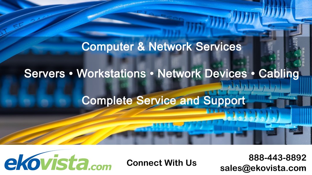ekovista's tweet photo. Learn more https://t.co/DF3q9jqZZS #computernetworks #network #networks #networkdesign #networkadmin #computercabling #networkcable #networksupport #techsupport #businessnetworks #itservices #ekovista #ekovistasupport https://t.co/sEFnThSFmQ