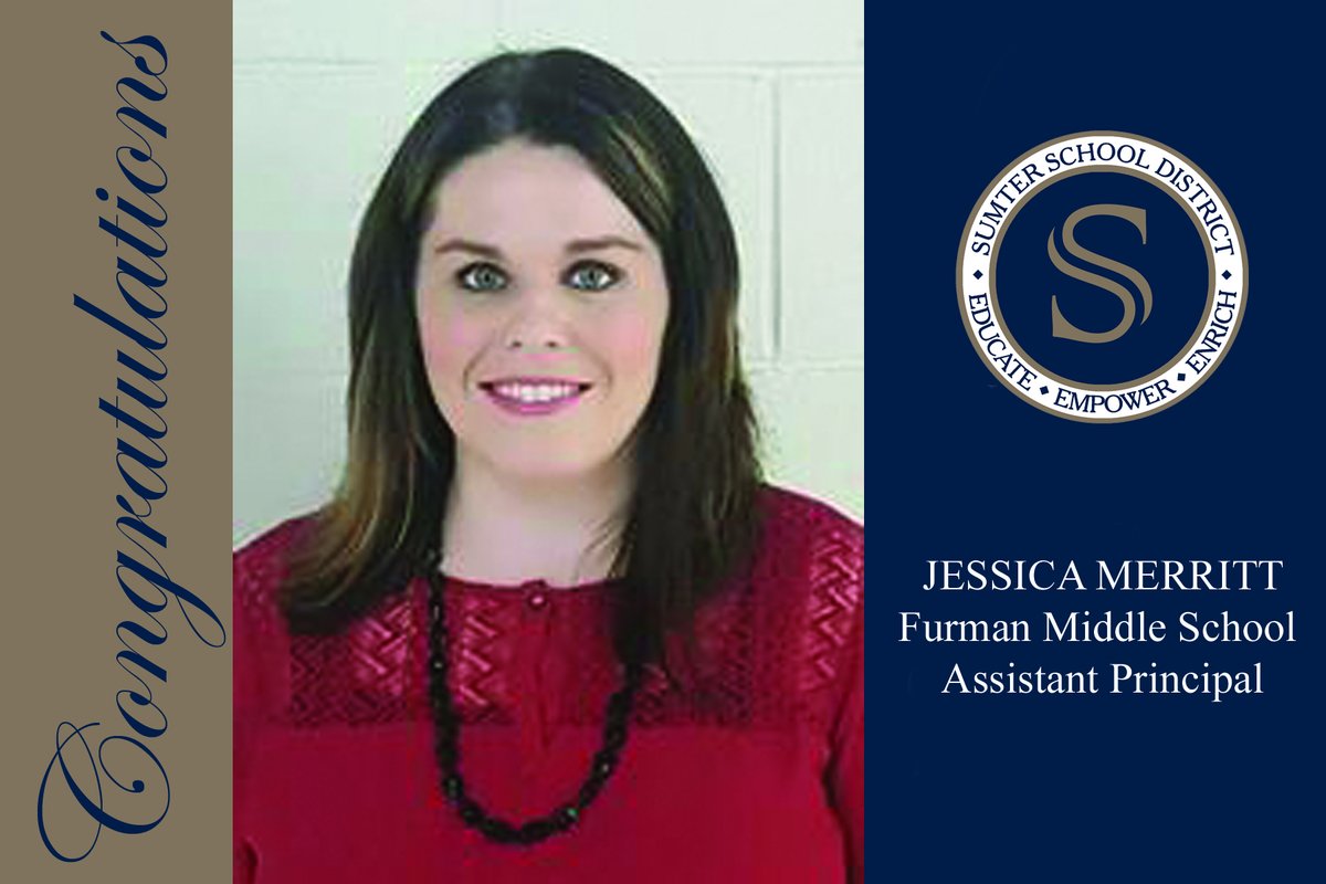 Congratulations Jessica Merritt on being named Furman Middle School Assistant Principal! #Leadership #SumterStrong <a href="/DrPenK/">𝓓𝓻. 𝓟𝓮𝓷𝓮𝓵𝓸𝓹𝓮 𝓔. 𝓜𝓪𝓻𝓽𝓲𝓷-𝓚𝓷𝓸𝔁🎶</a> <a href="/FurmanMiddle/">Furman Middle School</a>