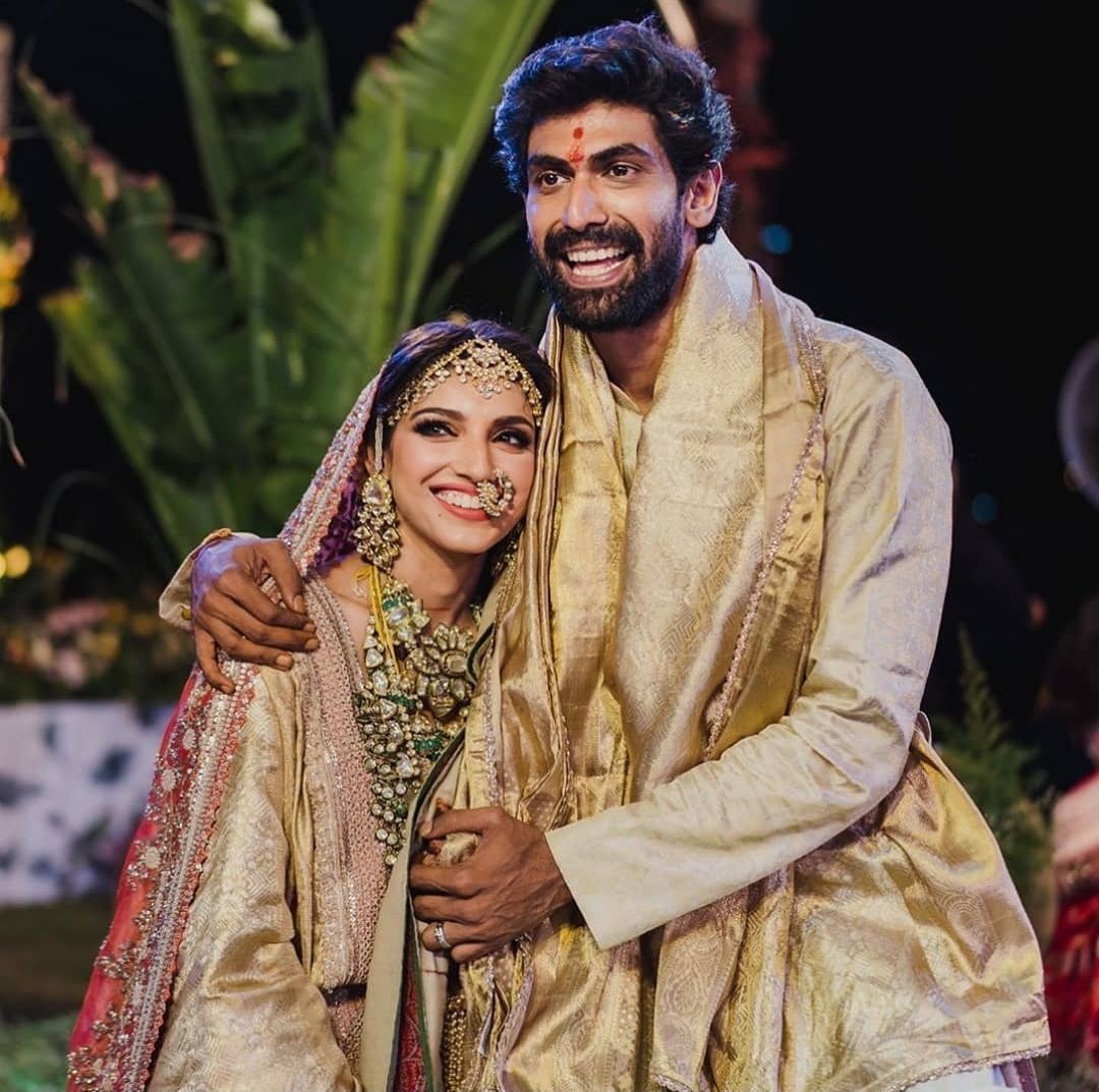 HydTimes's tweet photo. Aww! A series of pics that prove just how adorable @RanaDaggubati &amp; #MiheekaBajaj are 😍 How cute is it that they can't stop hugging ✨ 💖
#RanaMiheeka #RanaDaggubati #Rana #Tollywood #Miheeka #WeddingInspiration #Hyderabad #RanaMiheekaWedding #bajaoed https://t.co/1BLtZohvs7