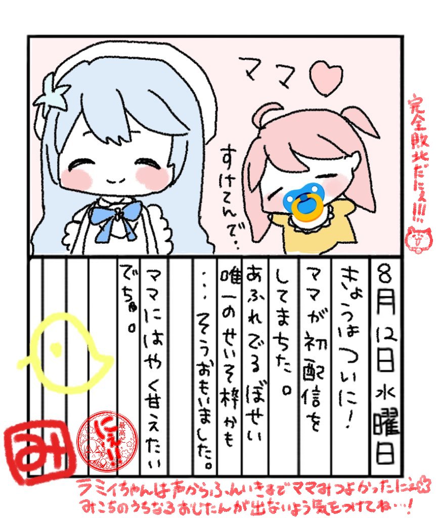 @sakuramiko35 ラミィちゃんの配信よかったにぇ～?
ねねちゃんには先輩みせてもろて?
#みこ日記 