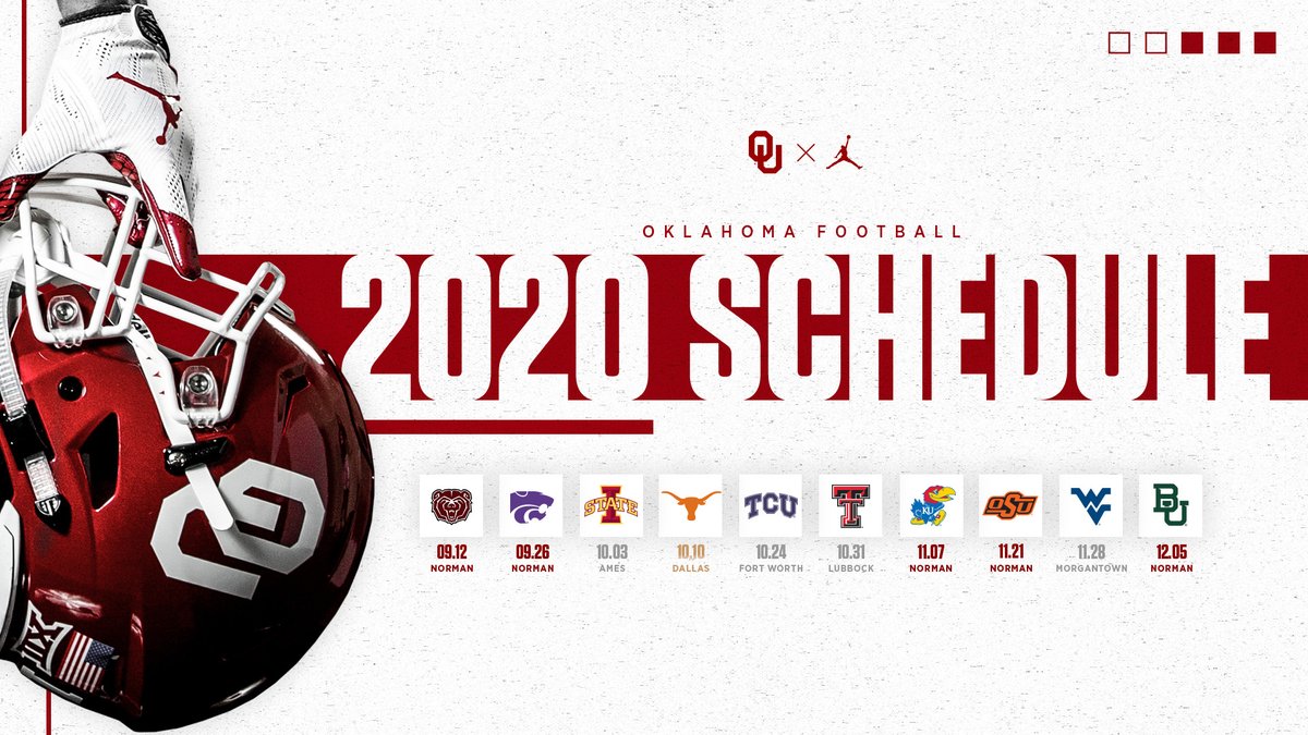 Oklahoma Football's tweet "Our revised 2020 schedule. BoomerSooner " Trendsmap