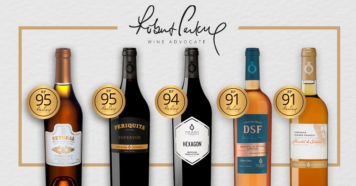 Proud to announce <a href="/Wine_Advocate/">Robert Parker Wine Advocate</a> Robert Parker Points by @MarkSquiresW : 
➡️95 points: Periquita Superyor 2015 and Moscatel Roxo 20 Years
➡️94 points: Hexagon 2015
➡️91 points: DSF Private Collection Moscatel de Setúbal Superior 2002 and Moscatel de Setúbal 1998
