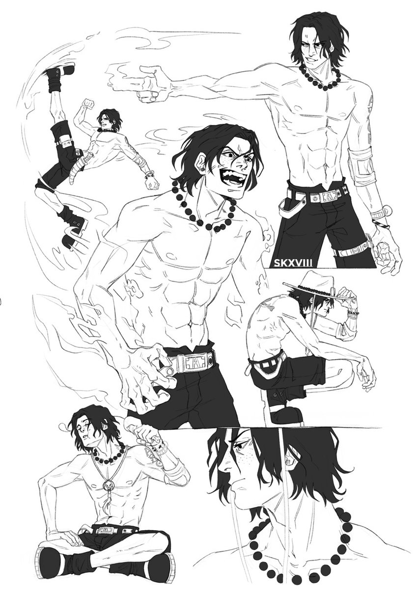 portgas d. ace (one piece) drawn by sid_(skxviii)