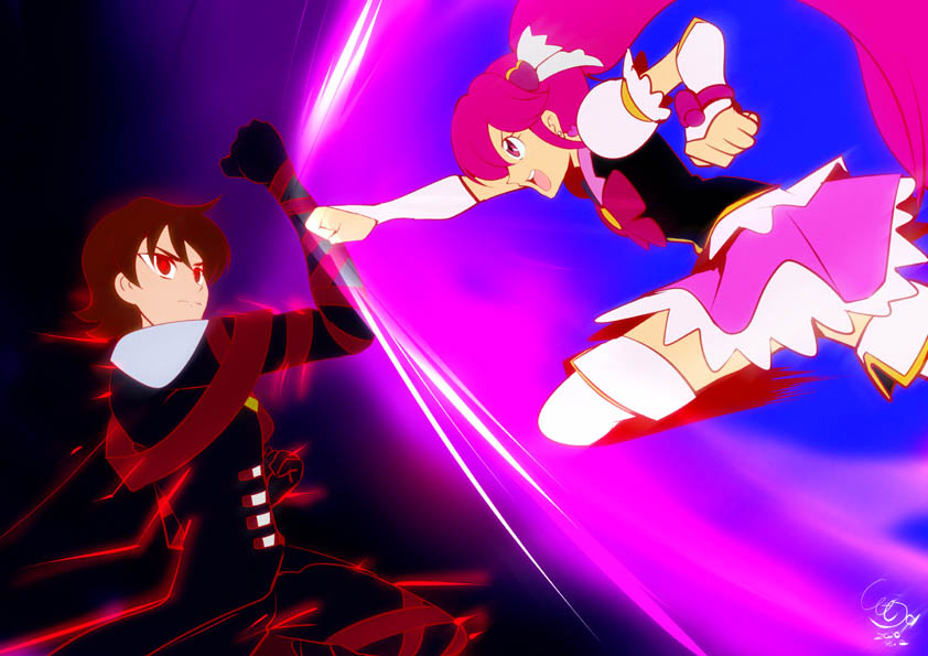 トモナム 闇に堕ちた相楽誠司 誠司 邪悪な力に負けないで やはり黒幕はあなたか 最悪な黒幕レッド 待っていたよ 行こう 誠司を助けに行くよ 集結ハピネスチャージオールスターズ クライマックス プリキュア版深夜の