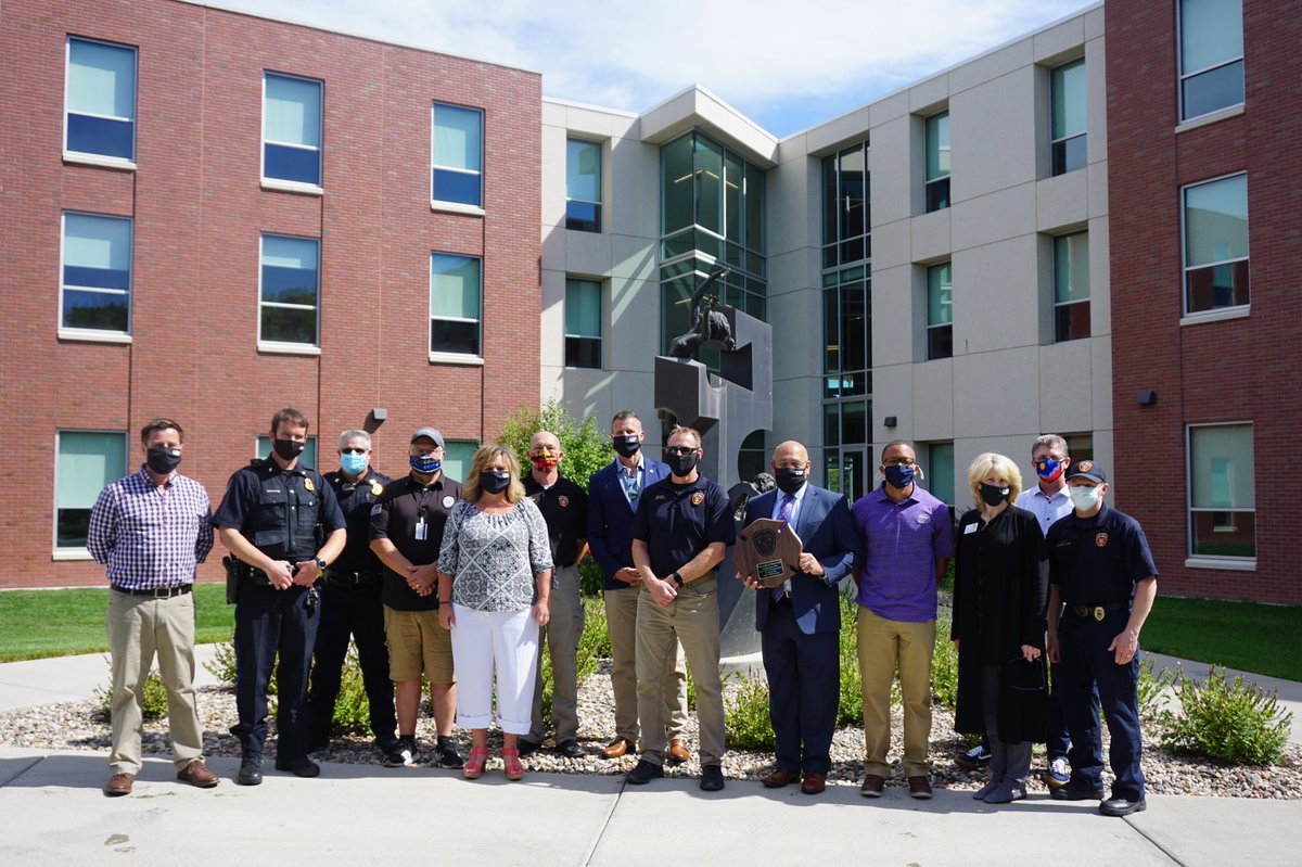 USF was honored to receive challenge coins &amp; Mayor <a href="/paultenhaken/">Paul TenHaken</a>'s token of thanks this week! Opening a USF residence hall for first responders who needed a place to safely quarantine this past spring was a way to give back to those who are essential to the Sioux Falls community.