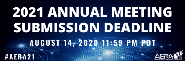 AERA_EdResearch's tweet photo. Today is the last day you can submit papers or sessions for #AERA21! Submit by 11:59 pm PDT. https://t.co/B3pt6PXuoR https://t.co/ruyA2rfo4M