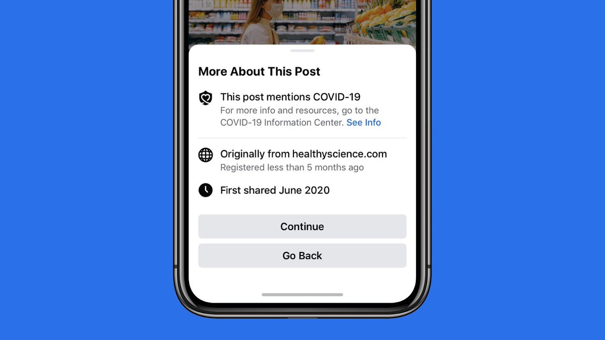 We have seen good results from our informed sharing screens, and today are rolling out a new treatment for COVID-19 related links.

Before re-sharing, you’ll see links' source and date. We hope this helps people get more context at a time and on a topic that is rapidly evolving.