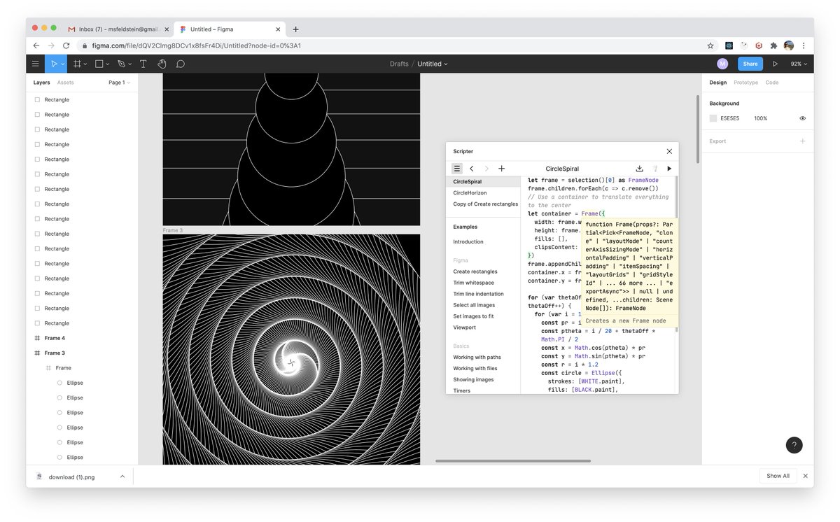wowowow i think the Scripter plugin for <a href="/figmadesign/">figmadesign</a> might be stealing my heart for creative coding.  It's a different workflow but i think this could be a super powerful   mix of procedural + hands-on. Nice work <a href="/rsms/">Rasmus Andersson</a>. figma.com/community/plug…