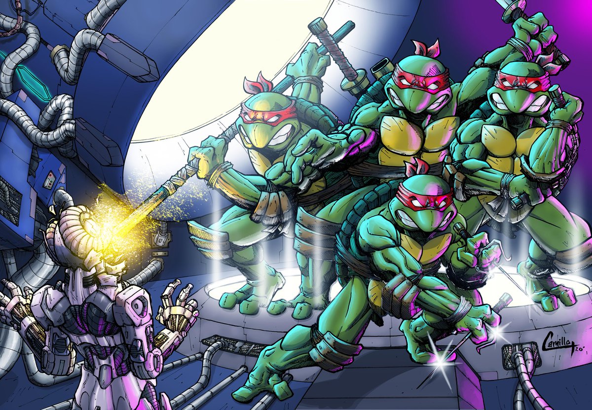 cam_illo88's tweet photo. Added some digital colours to this #tmnt issue 4 cover recreation i did. https://t.co/GaX2bMeXbz