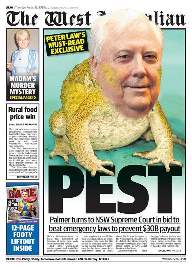 The constitutional issues will ultimately be tested before the High Court of Australia.In the meantime, Palmer seems intent on getting around the legislation by litigating in another Australian state (though the Bill purports to prevent this too).x