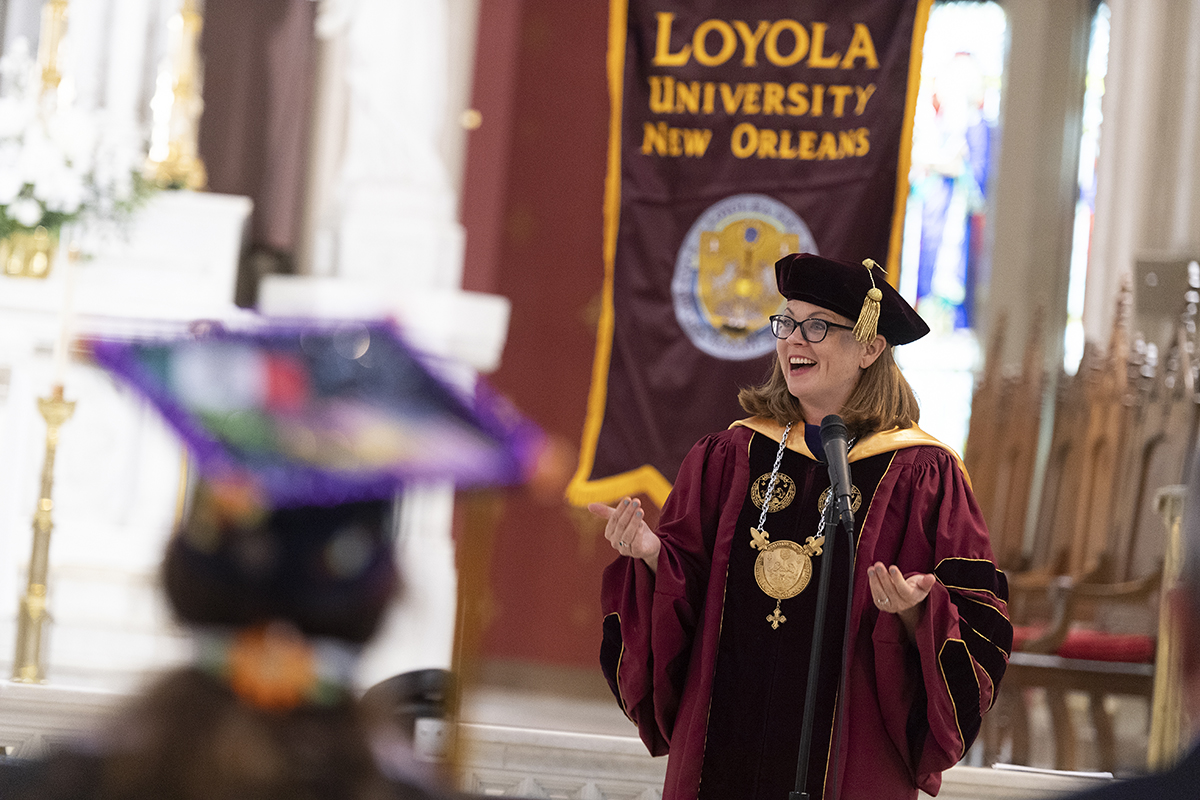 Loyola_NOLA's tweet photo. It still hurts that we werenβt able to celebrate #LOYNO20 like usual, but we loved seeing our graduates for the mini-ceremonies last week! πΊπ·πΈπ https://t.co/nRdda1crD0