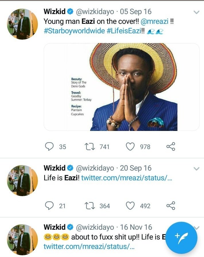 This was wizkid going all out for Mr Eazi when he wasn't even in Nigerian music market. He started the turning point of his career but y'all ain't seeing these ones. If you ever slander this man not bn supportive you go suffer for 600years. Amen