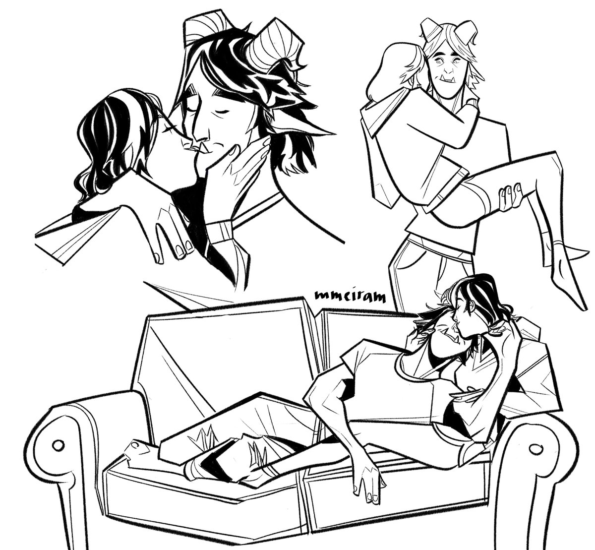 some sketches i did before #Wizards, claire and jim chilling before they have to save the world again #TalesOfArcadia 