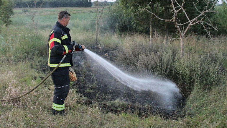 Bermbrandje bij Emmer-Compascuum: Aan de Maatschappijweg in Emmer-Compascuum heeft vanavond een bermbrand gewoed.