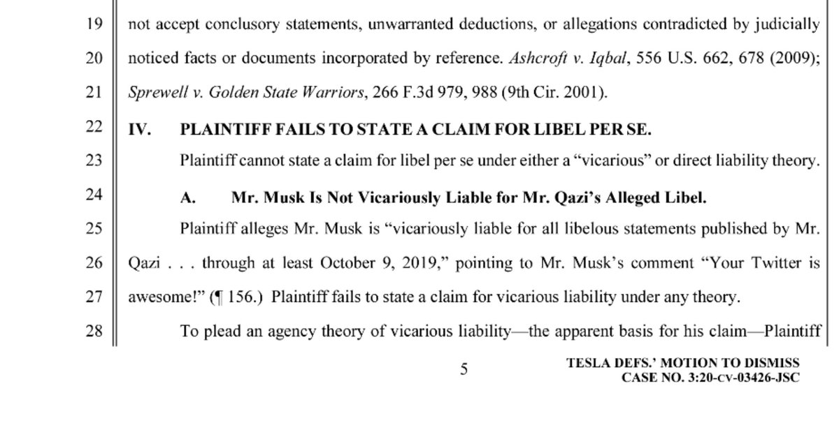 Here's a select example from the motion to dismiss: