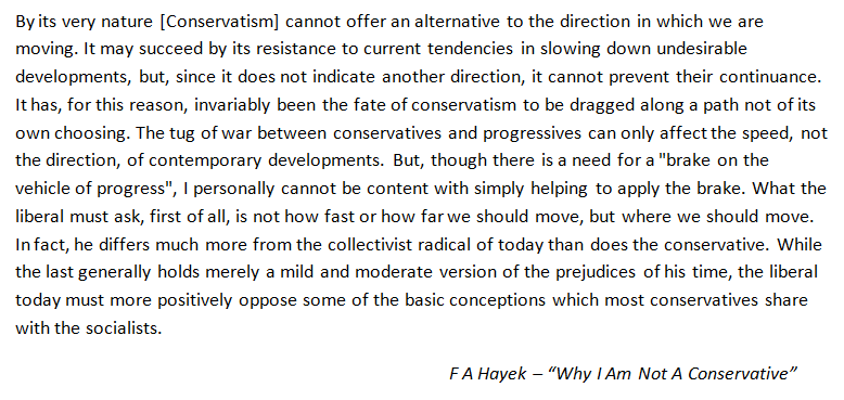 The Right started the culture war but the Left will win it, as they usually do. That brings us back full circle to Hayek and to the Grimes lament, which in turn ties back to being merely *against* something but not having an alternative plan....The very core of this Brexit. /5