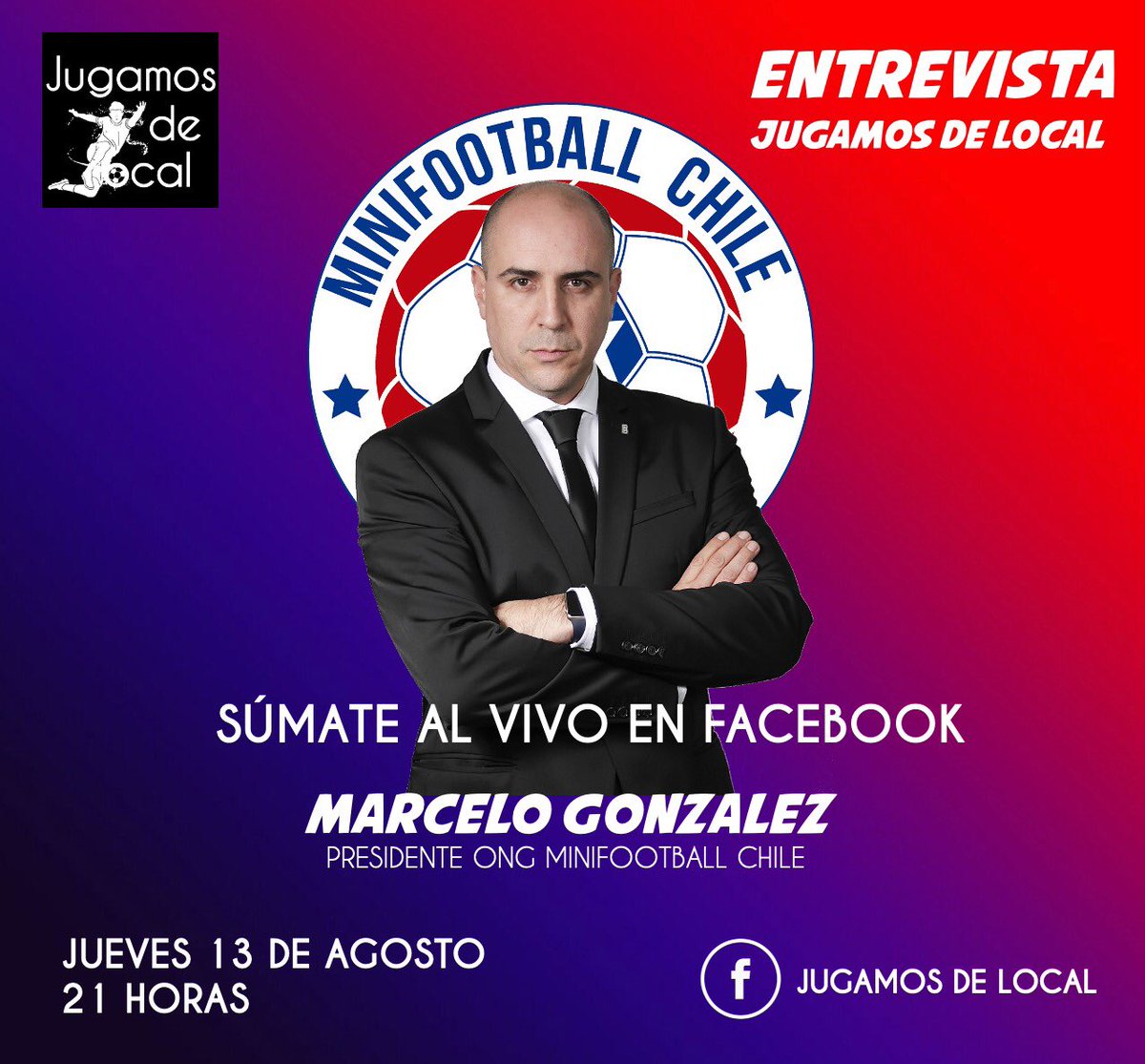 MiniFootballcl's tweet image. Gracias a @jugamosdlocal por la invitación para la entrevista que viviremos este jueves a las 21 horas en su Facebook Live para conocer más de este proyecto social llamado #MinifootballChile 
LOS ESPERAMOS! 
#entrevista #jugamosdelocal #MinifootballChile RT