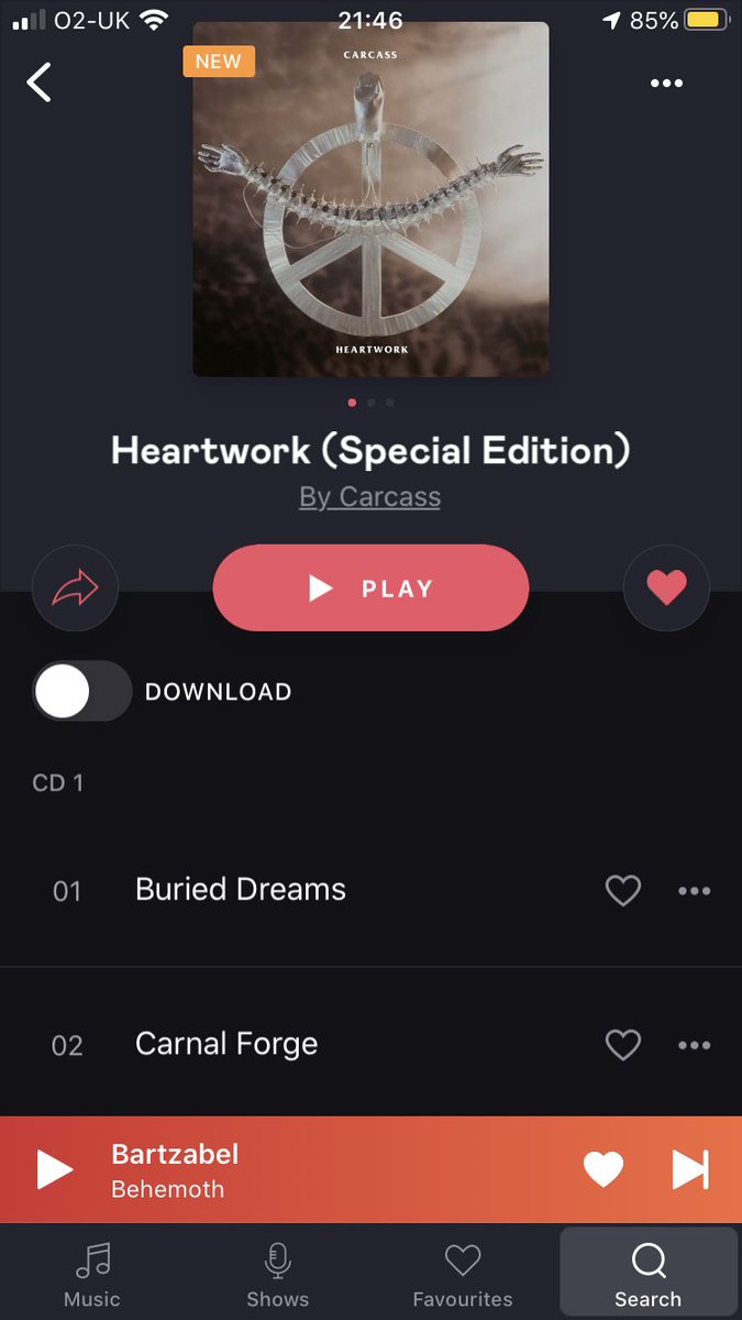 Okay so finally <a href="/CarcassBand/">Carcass</a> albums have been added to steaming services