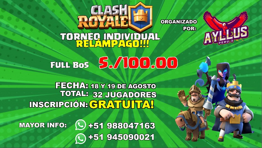 Torneo individual "RELÁMPAGO" nos vemos el 18 y 19!