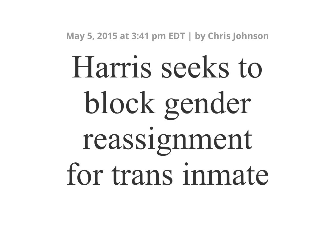 hmm let's see. let me google transgender and kamala harris. there must be smth good.. wait WHAT?!