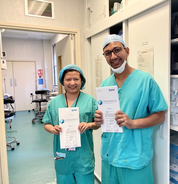 pavi_agrawal's tweet photo. Had a fantastic afternoon implanting the Preserflo Microshunt into some of our glaucoma patients @NUHEyeTheatres s. I'm confident that this cutting edge treatment will help the glaucoma service of Nottingham and beyond! Thanks to the training team @SantenUSA #Preserflo #Santen https://t.co/xVlnEI7yNH