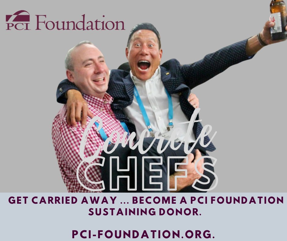 PCIFoundation's tweet photo. Sustaining donors have all the fun. Honest. Join the Team before Concrete Chefs. https://t.co/9uqymHUjKz #howprecastbuilds #learnprecast #iamthefutureofprecast https://t.co/NPJEDoednc