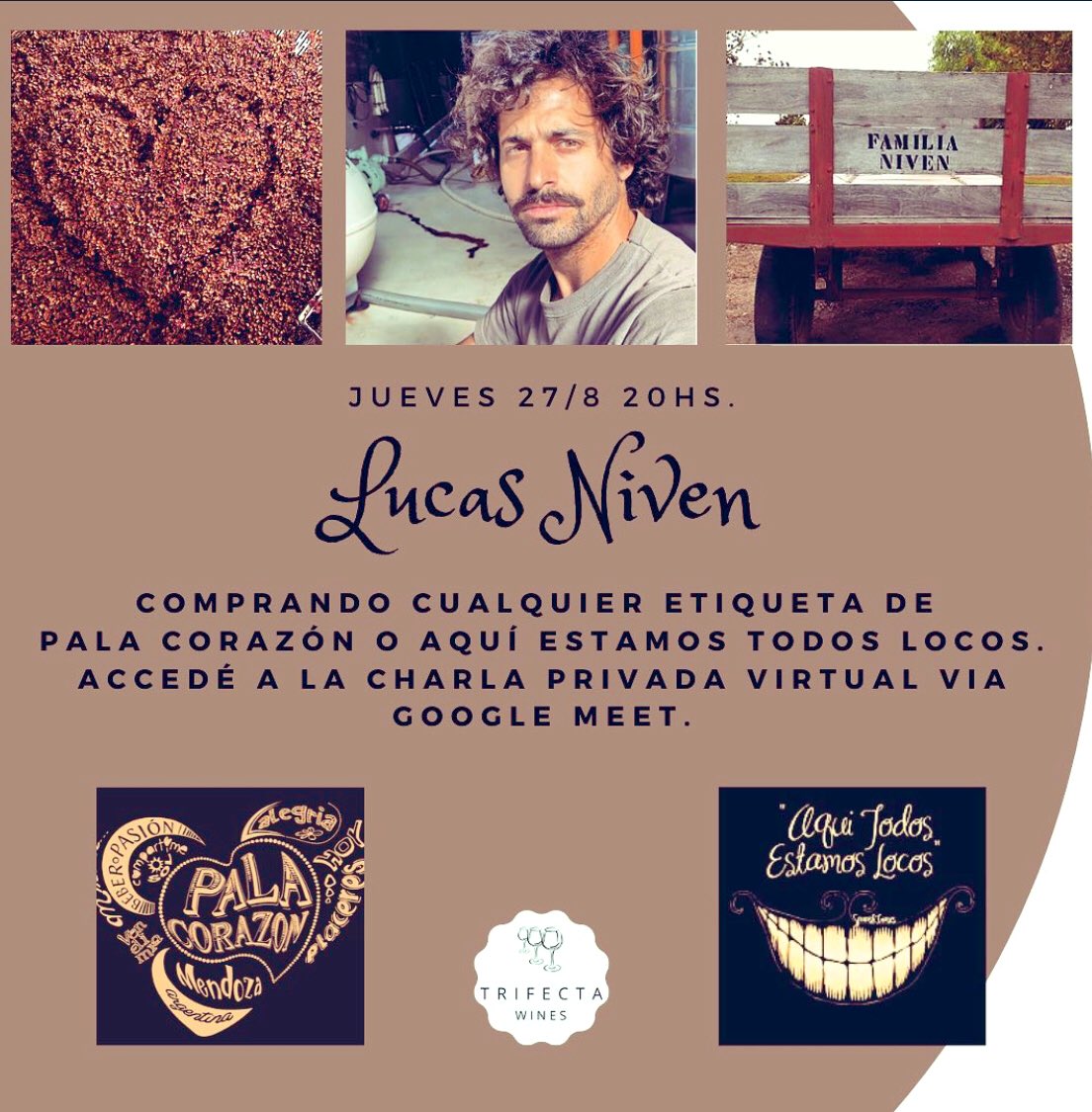 TrifectaWines's tweet photo. No te pierdas esta excelente oportunidad de acercarte a los vinos de @Nivenwines 
⁣De un estilo muy particular, con algunos cortes poco habituales, que te aseguramos te van a sorprender.
⁣Elegí el que más te guste y accedé a la charla por Google Meet⁣ con @Haciendovino https://t.co/HZZNLF6TjW