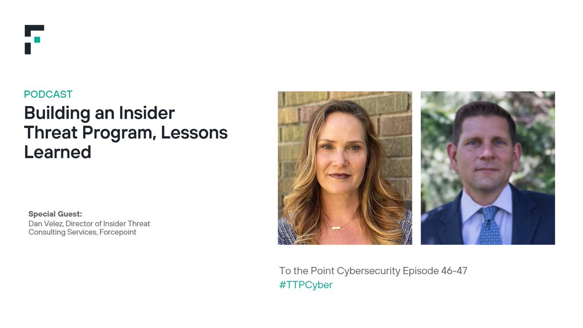 ForcepointSec's tweet photo. Learn about the components of a well-constructed #InsiderThreat defense program from Dan Velez, who has helped stand up insider threat programs for the US Government for over a decade, on #TTPCyber: https://t.co/WxDtI7XBZo https://t.co/dk9PkieRB7
