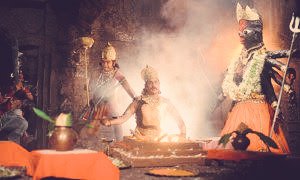 Indrajith decided to perform a thaamasa vamachara puja by giving sacrifice through the blood of a black goat to 'Nikhumbila devi' sitting under a banyan tree.Tamasic pujas are for specific kshudra powers & personal gains and in procedure they wont hestitate to harm anyone on way