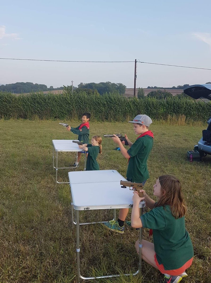Watchetscouts's tweet photo. Last night our #CubScouts were having fun outside, learning about target shooting with our #RNSeaScout instructors, learning about safe handling of the pellet guns in a sporting environment. @UKScouting @MoorsAndCoastal @SomersetScouts https://t.co/bakODP5Zhy